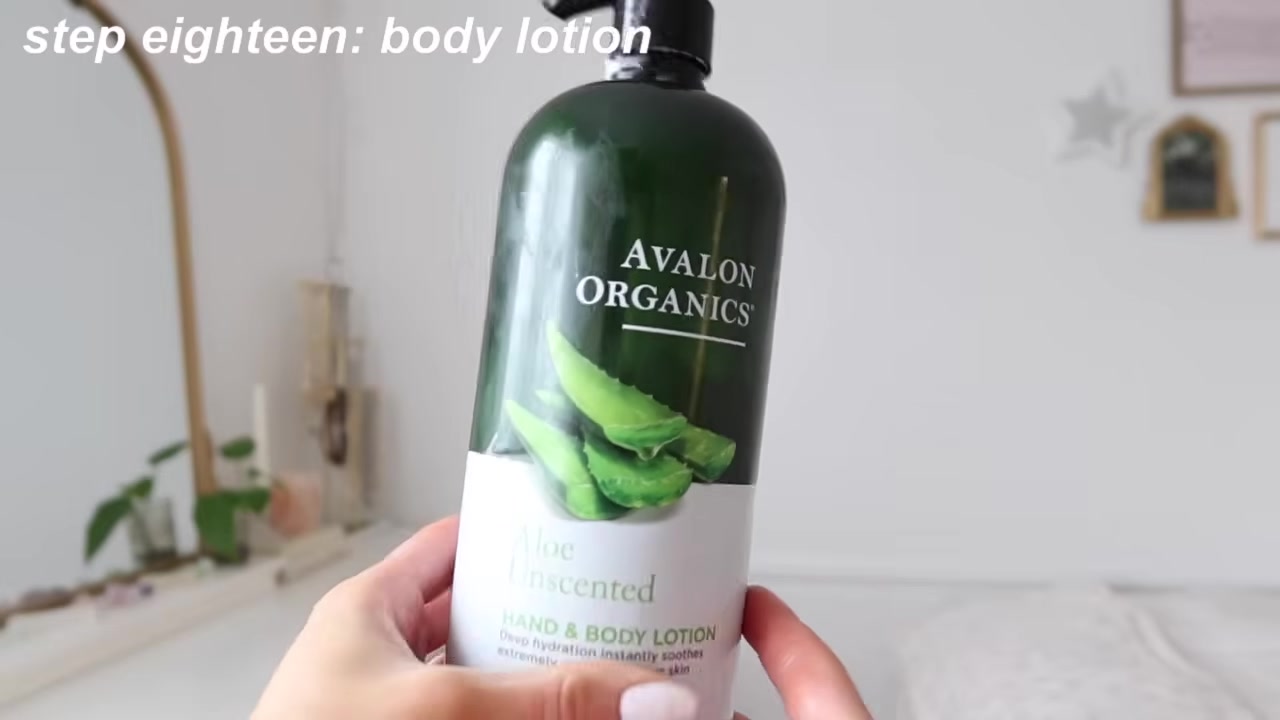 Body lotion goes on after the shower.