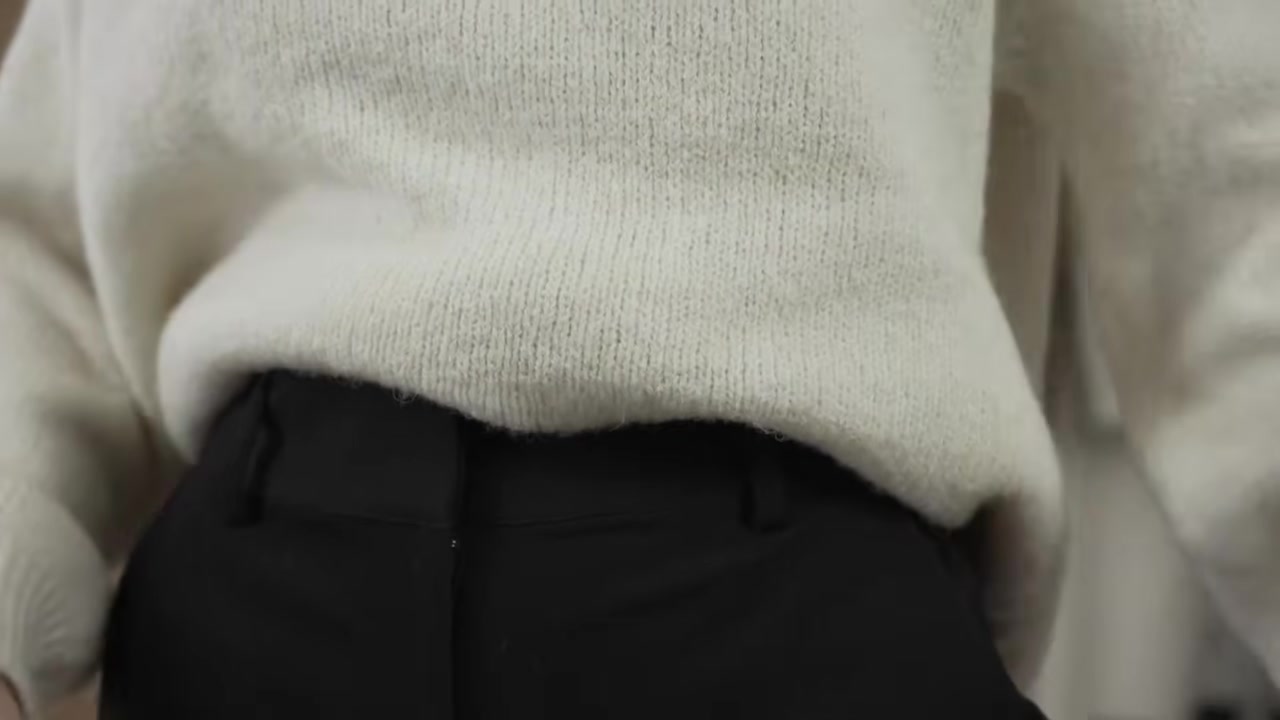 Keep the same sweater and trousers for each look.